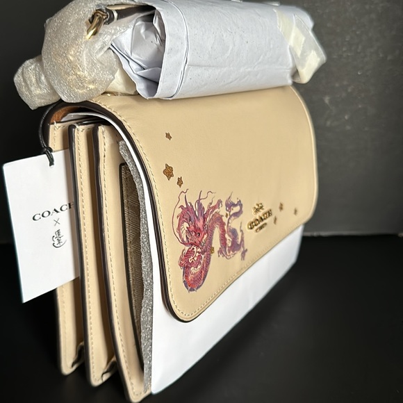 NWT Coach New Year Klare Crossbody Bag Signature Canvas Dragon Motif Leather - Picture 5 of 9